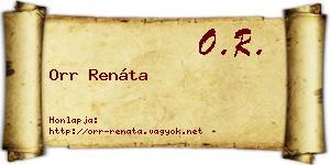 Orr Renáta névjegykártya